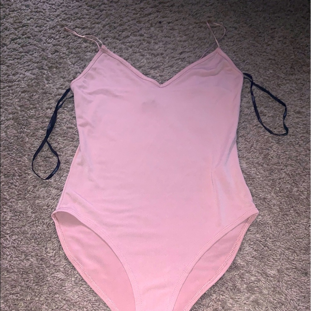 Baby pink spaghetti strap body suit